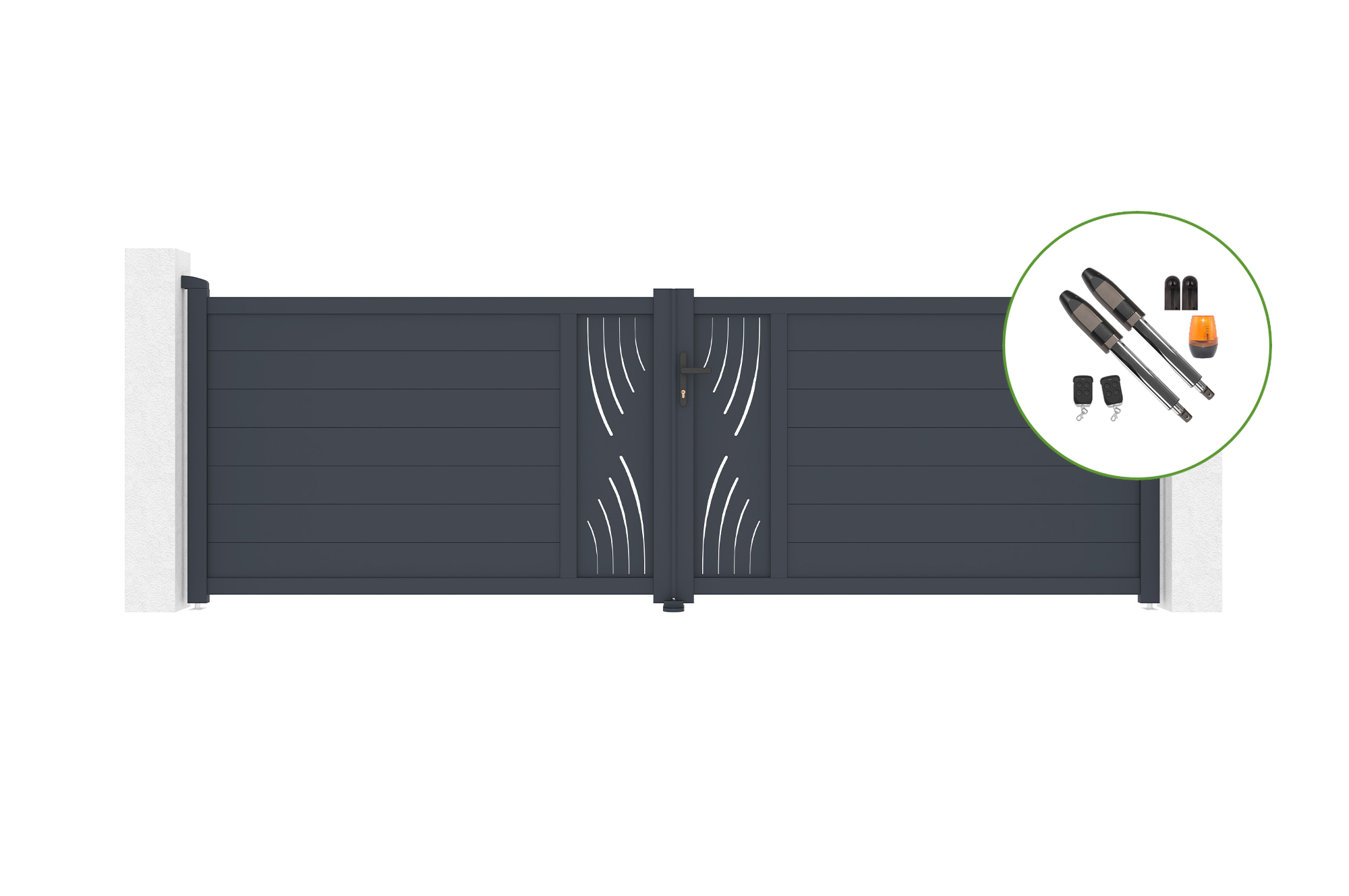Brama skrzydłowa 4m VELETA H.120cm aluminiowa + napęd TANKER B700