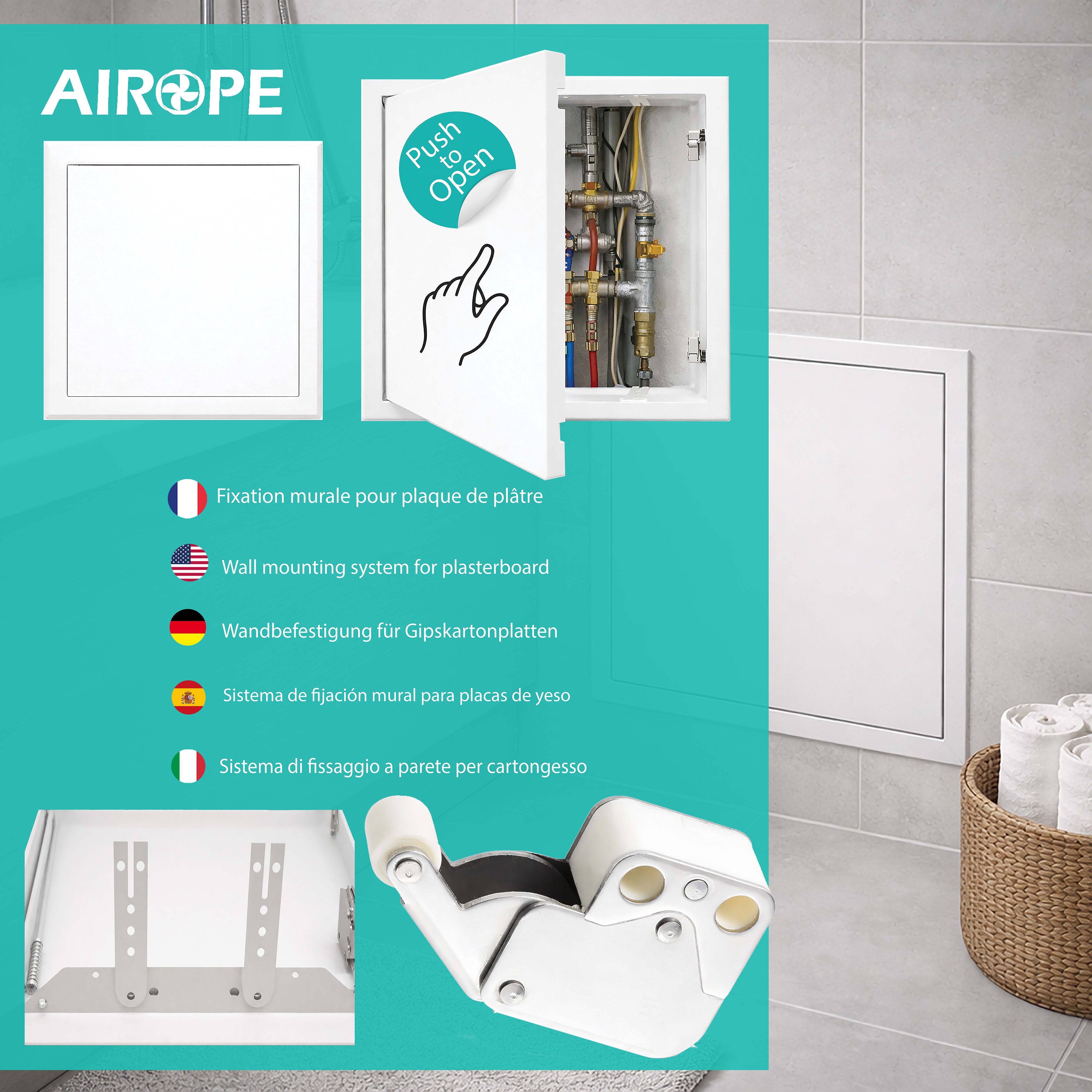 AIROPE–600x600 MM Trappe de Visite en Acier Blanc,Fermeture à Loquet Sécurisé,Spéciale Plafond et Mur,Panneau d’Accès Compteur d’Eau,Baignoire,Tuyaux - 4