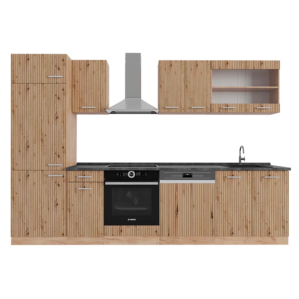 Vicco Aneks kuchenny R-Line, Dąb Artisan/Dąb Goldkraft, 300 cm , BP Antracyt