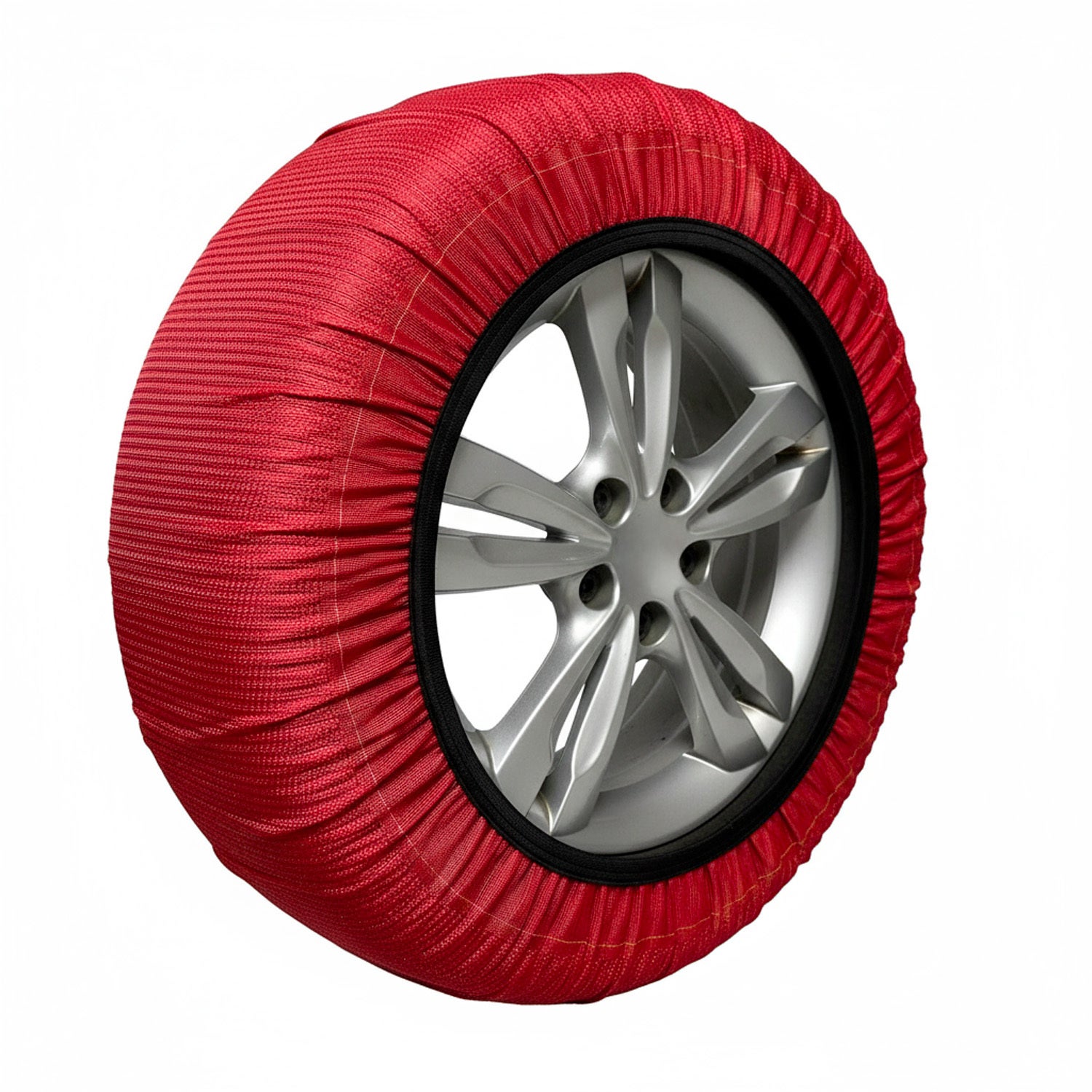 Calze da Neve Omologate EN 16662-1 Per Auto SUV Coppia di Catene Tessili Antisdrucciolo per Pneumatici R13-R19 Facili da Montare Con Guanti e Borsa M - 8