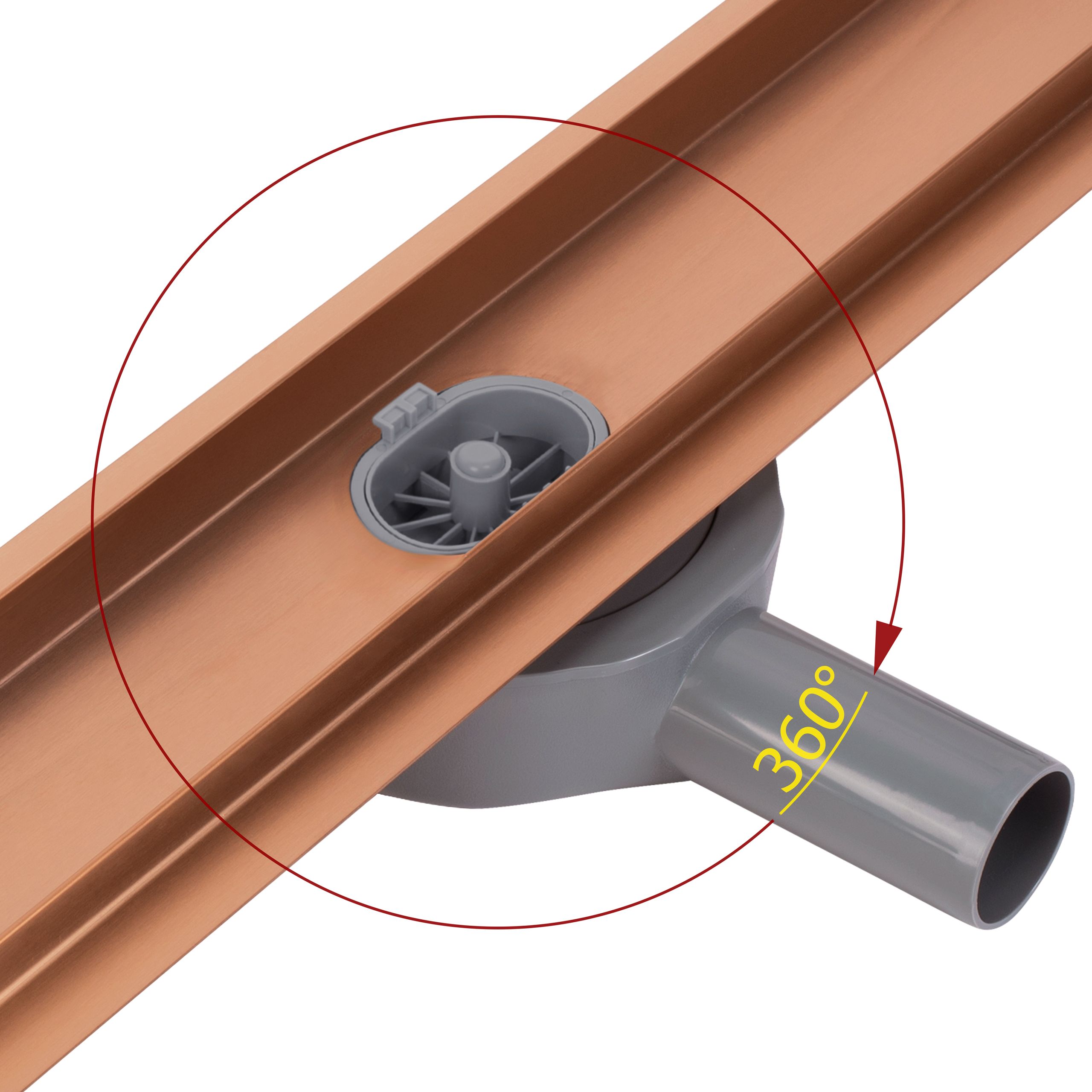 DRAIN LINÉAIRE REA NEOX PRO 700 BRUSH COPPER 74X11X6,5CM - 8