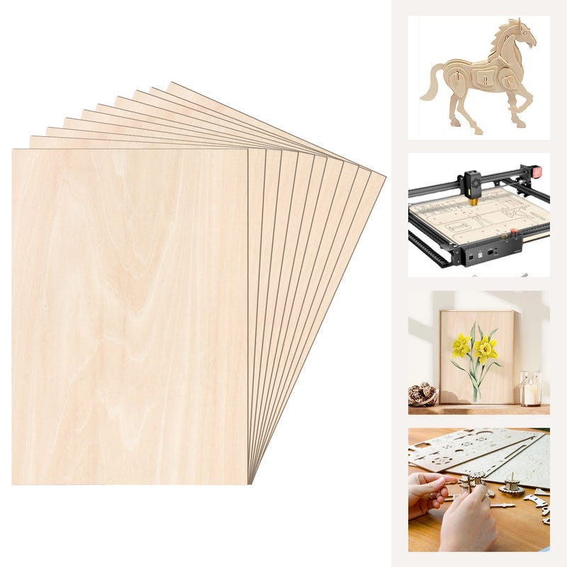 LOPYXBR 15 Pieces A3 MDF Wood Plate 420 x 300 x 4mm for Laser Engraving LOPYXBR 15 Pieces A3 MDF Wood Plate 420 x 300 x 4mm for Laser Engraving