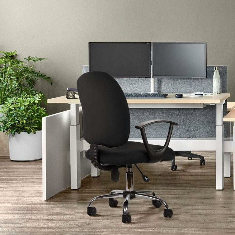 Coprisedia per sedia da ufficio nero Coprisedie rimovibile universale moderno stile semplicistico Coprisedie girevoli per sedia da ufficio girevole - 5