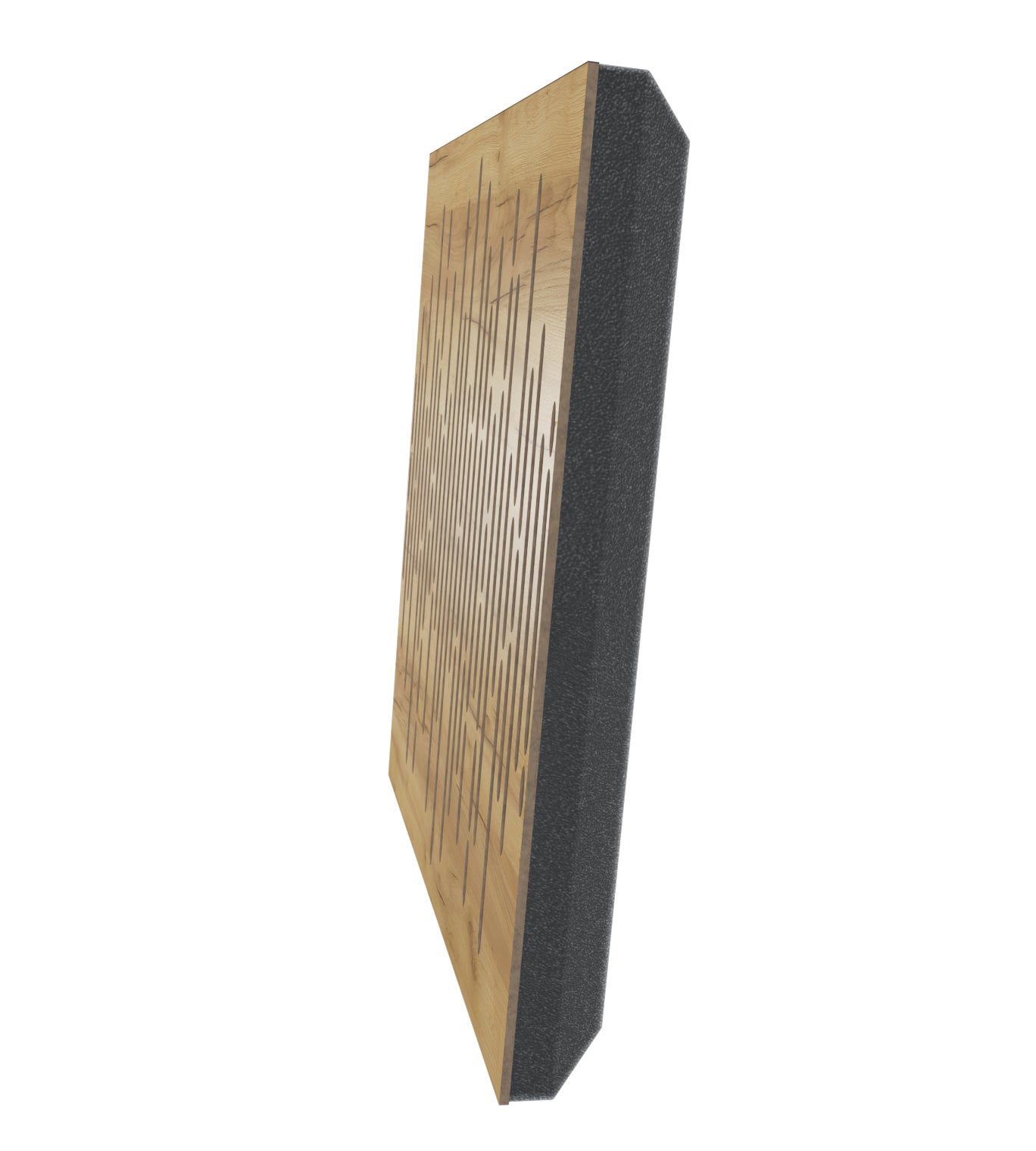 Lot de 2 Panneaux acoustiques insonorisants WAVE 50x50x5 cm - 0.5 m² surf.totale - MDF perforé laminé et mousse acoustique - Chêne - 3