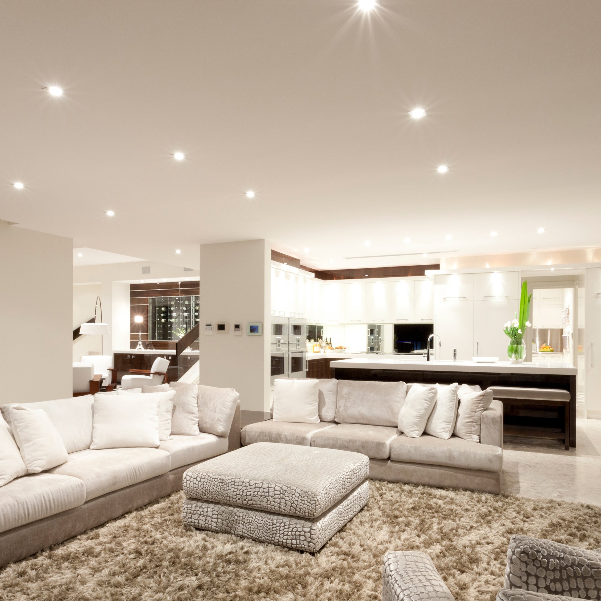 Lot de 5 spots LED encastrables - ultra-plats - fixes - 6W 660lm - 4000K - IP20 - blanc - B.K.Licht - 4