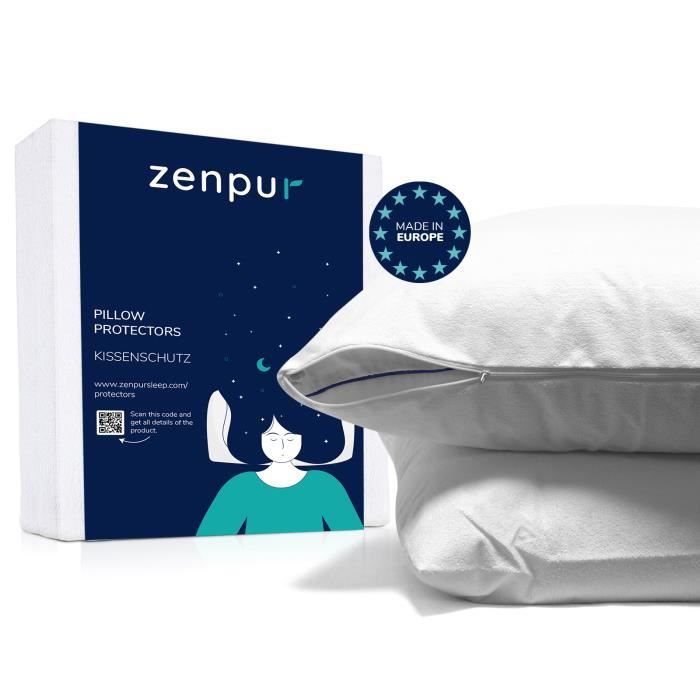 Zenpur copricuscini impermeabili 50 x 70 cm   ipoallergenici, traspiranti, anti acaro  tecnologia bi-ome®, oeko-tex standard 100  massima morbi