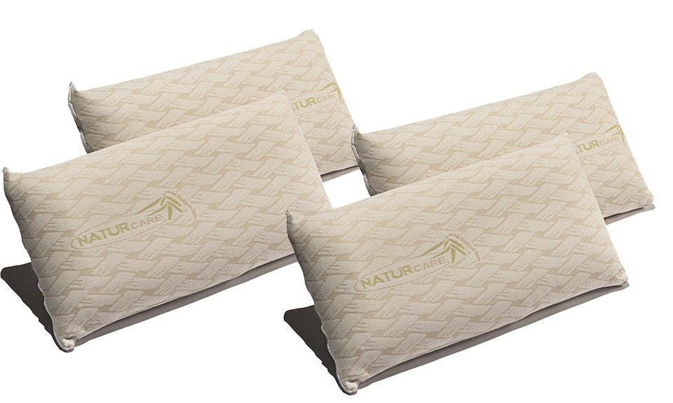 Pack 4 almohadas visco natur care 120 cm firmeza media - núcleo de viscoelástica - desenfundable - color beige