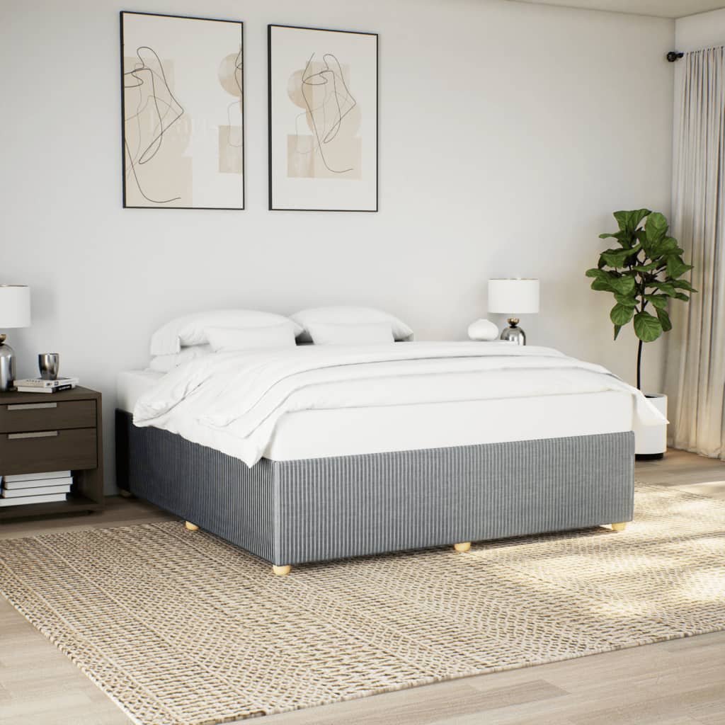 Lit sans matelas tissu gris clair 200x200 cm — COMFORTXL - 2