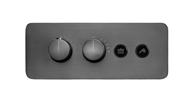 BERNSTEIN - Mitigeur thermostatique de douche à encastrer avec corps d'encastrement, 2 sorties - 30x12cm - NT7646 - Noir mat