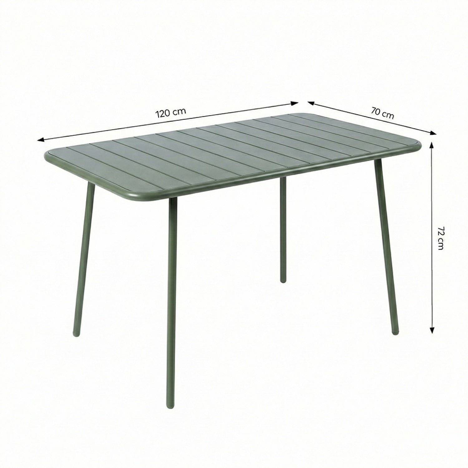 Table de jardin 4 à 6 places 120cm vert BERGAME - 3