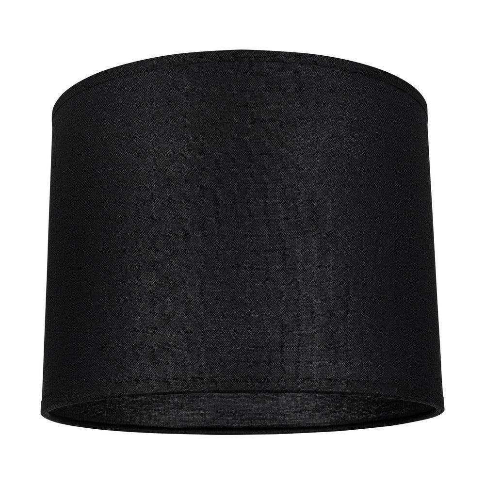 Abat-Jour Cylindrique Noir En Tissu - 40x16cm, Design Minimaliste Pour Lampadaire Ou Lampe De Chevet