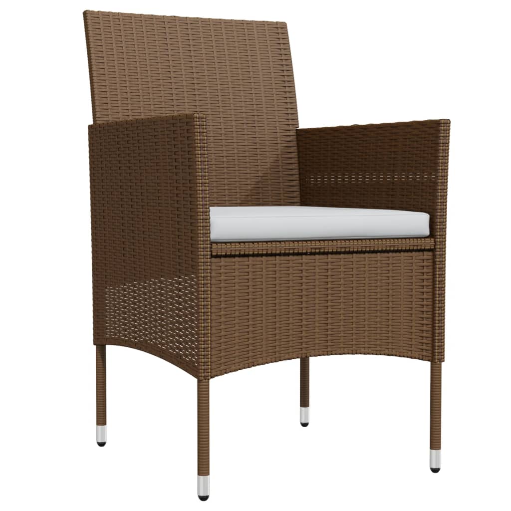 Cuscini per mobili da giardino per sala da pranzo 7 pezzi marrone/nero 02_0014623 - 2