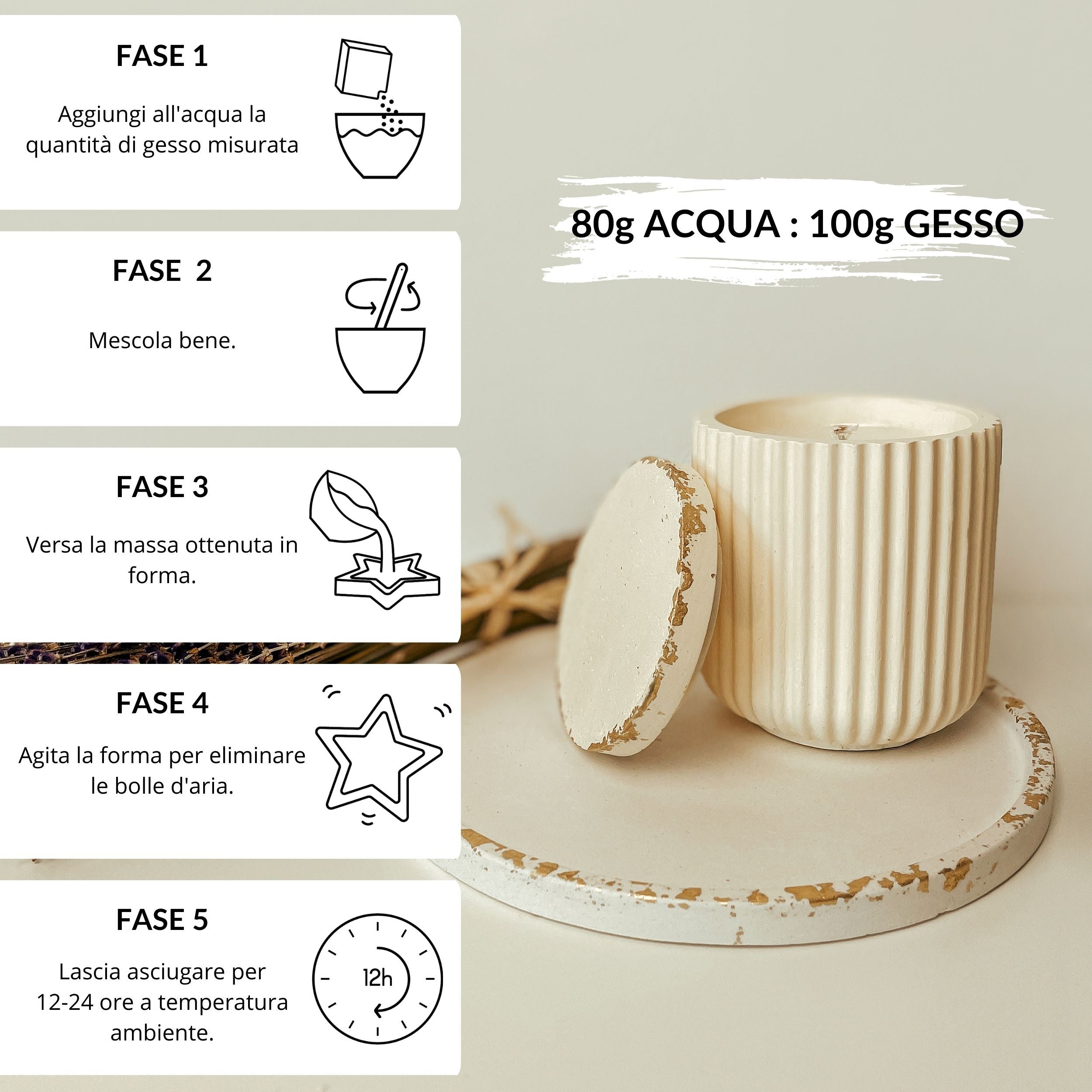 Creative Deco Platre pour Moulage | 1 kg | Plâtre Ceramique | Poudre de Ceramique pour Moulage | Alginate Moulage | Idee Cadeau Original | Jesmonite - 4