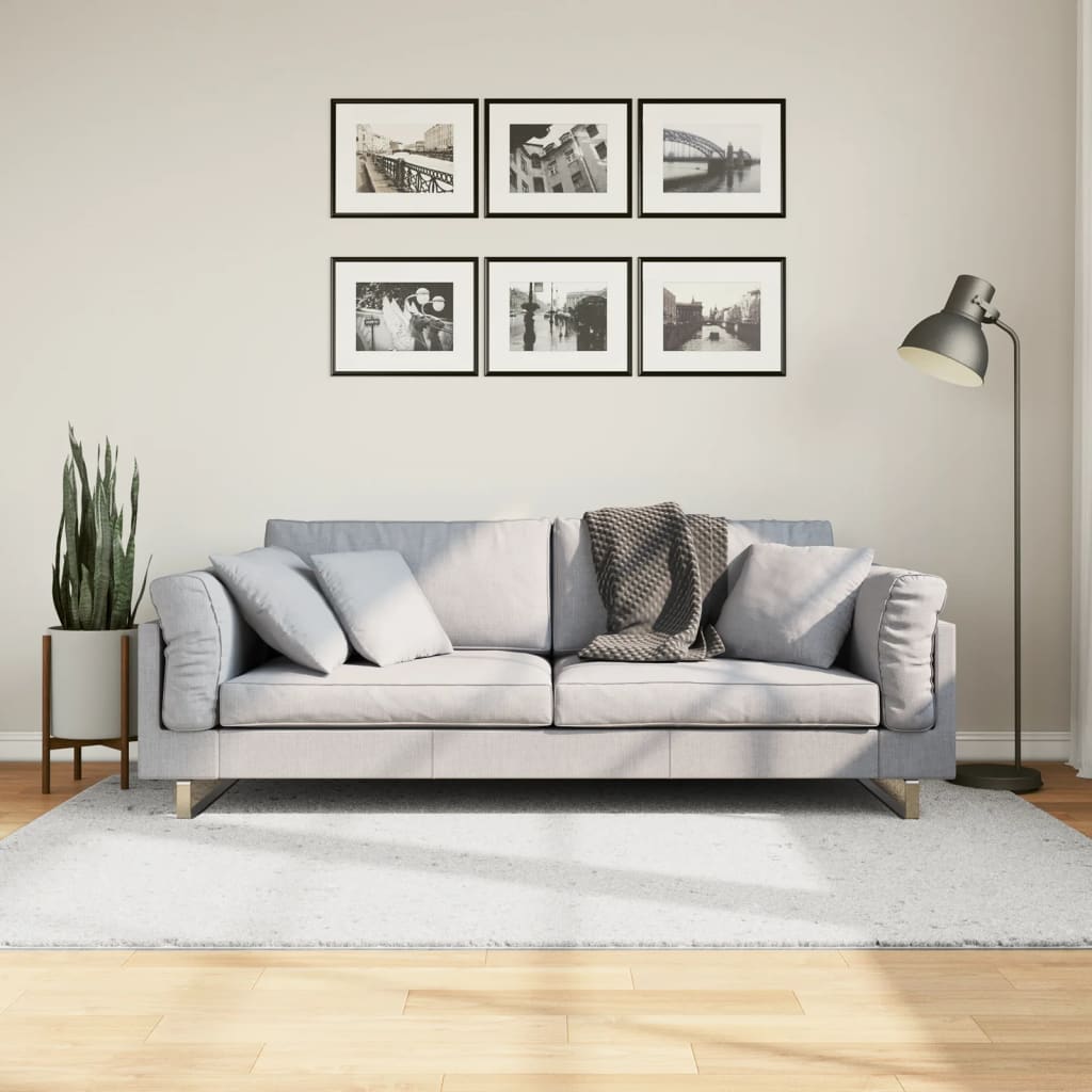 Dywan OVIEDO z krótkim włosiem, szary, 140x200 cm vidaXL