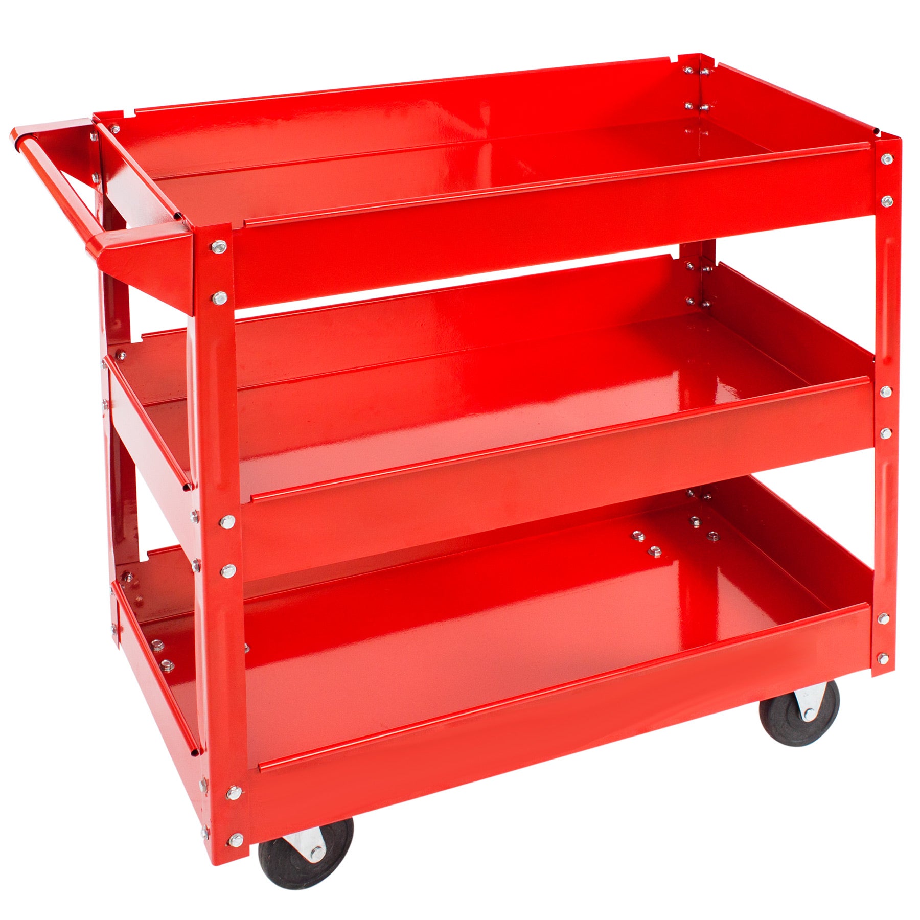 Lot De 2 Chariots Servante D’Atelier TecTake – 2 Étagères, Roulettes, 100 Kg De Charge, Modèle 402423