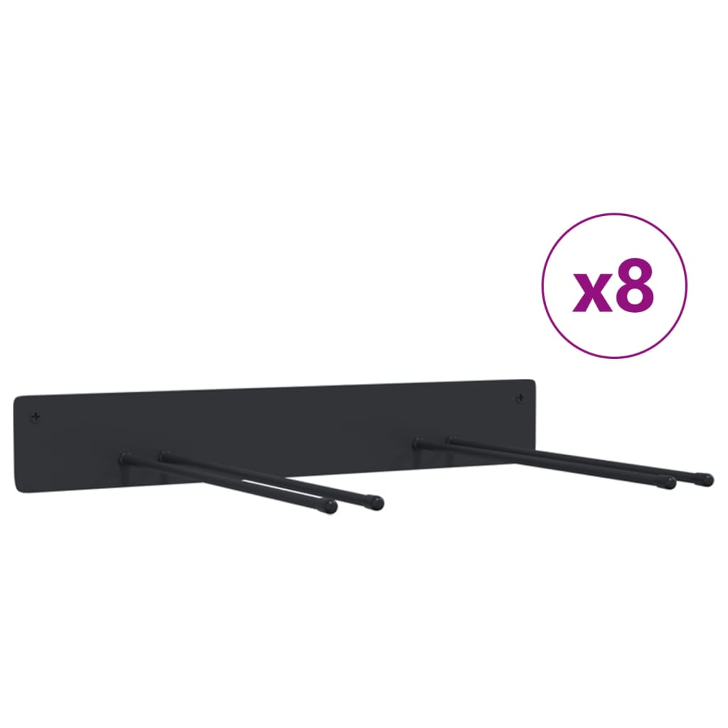 Suportes de parede p/ ferramentas de jardim 8 pcs aço preto vidaXL - 2