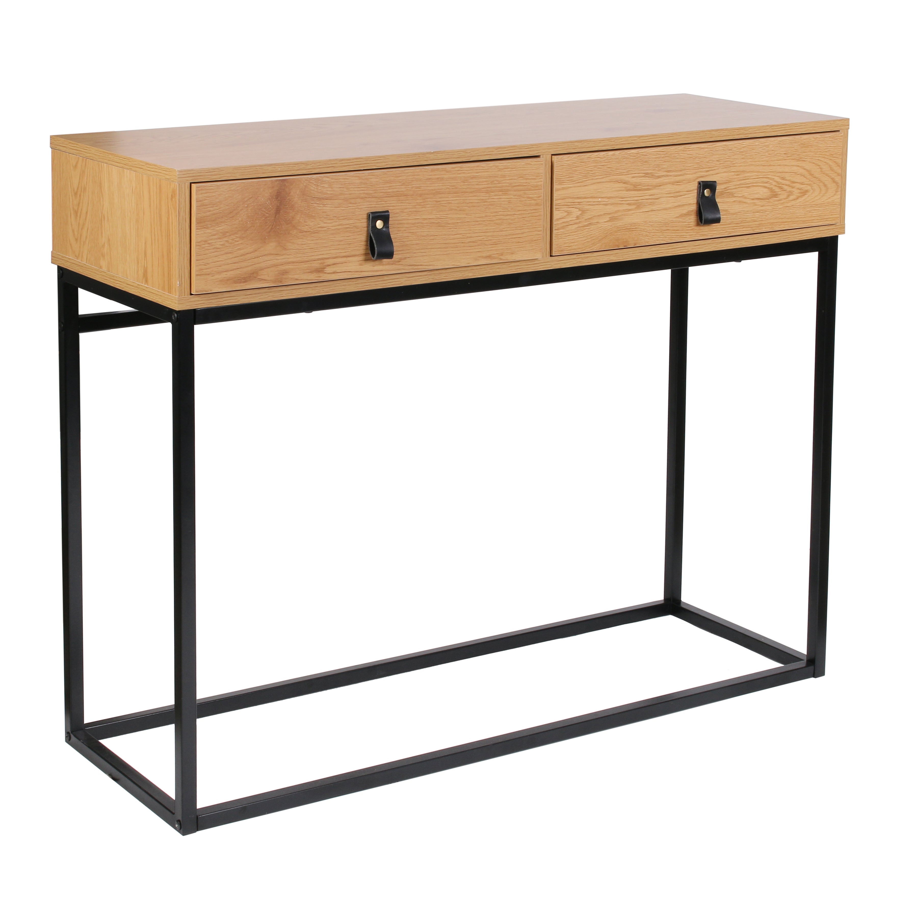 Console - Home Deco Factory - Abbott - Bois Et Métal - Marron Et Noir - H80,5 X L100 X P35 Cm - 2