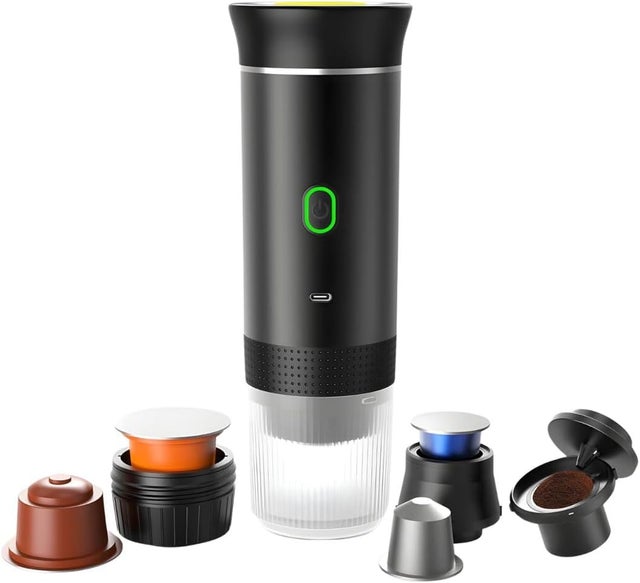 Przenośny ekspres do kawy 3 w 1, kompatybilny z kapsułkami Nespresso, Dolce Gusto i kawą mieloną - Miniaturowy ekspres elektryczny z podgrzewaczem wod