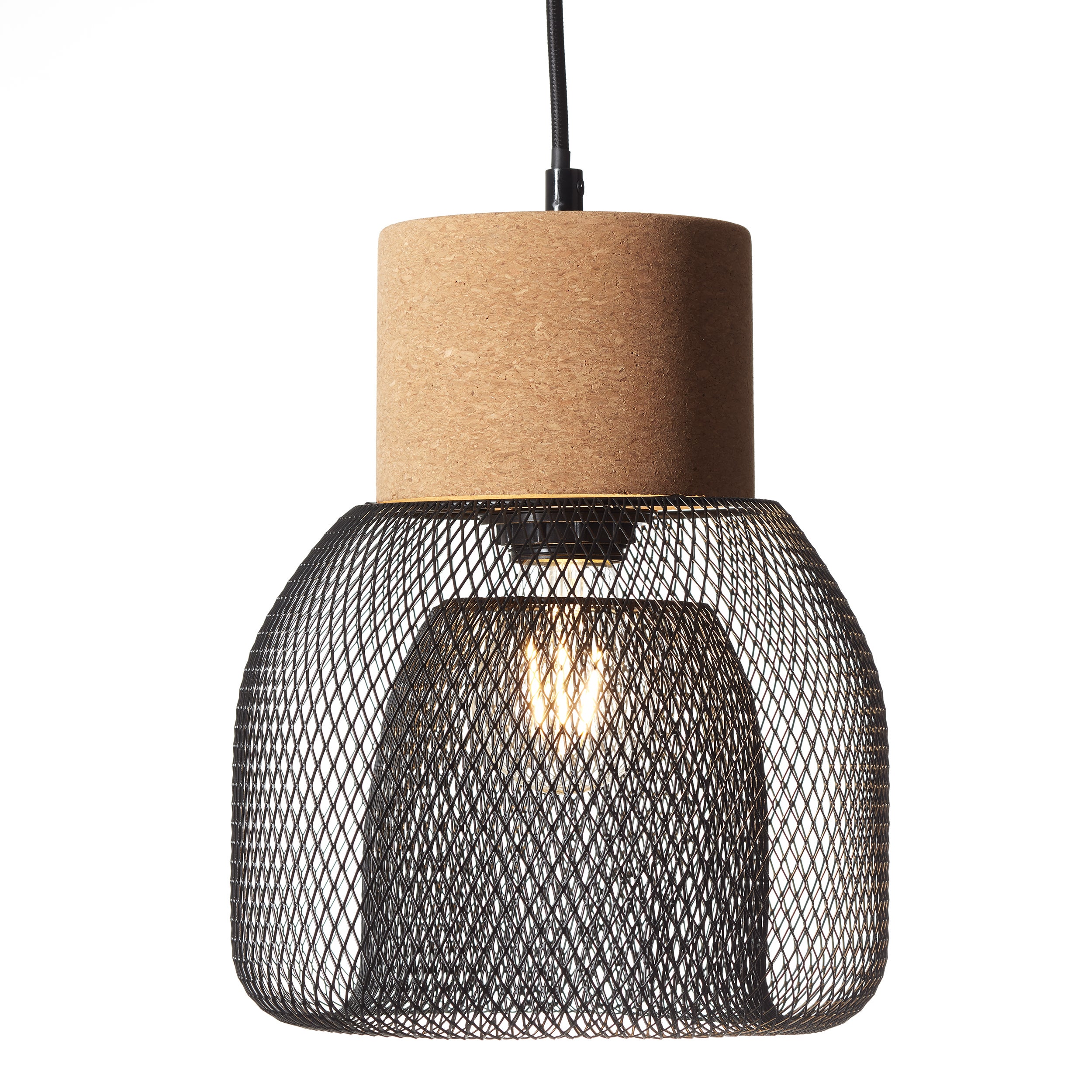Lampa BRILLIANT, zawieszenie Odar 22cm czarny / beżowy, 1x A60, E27, 42W, kabel można skrócić / regulować wysokość - 4