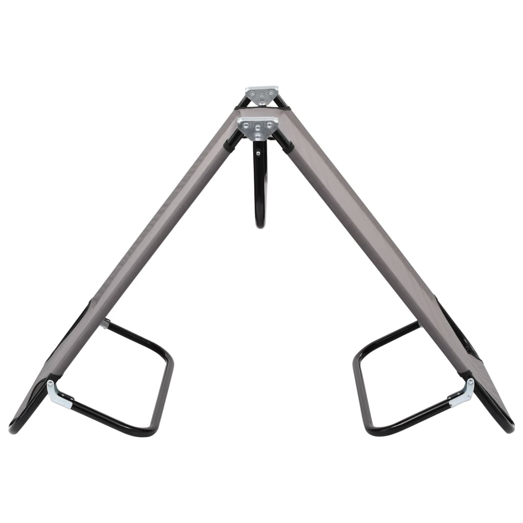 Lettino da campeggio pieghevole arredo da esterno 190 cm pieghevole grigio acciaio 02_0012876 - 4