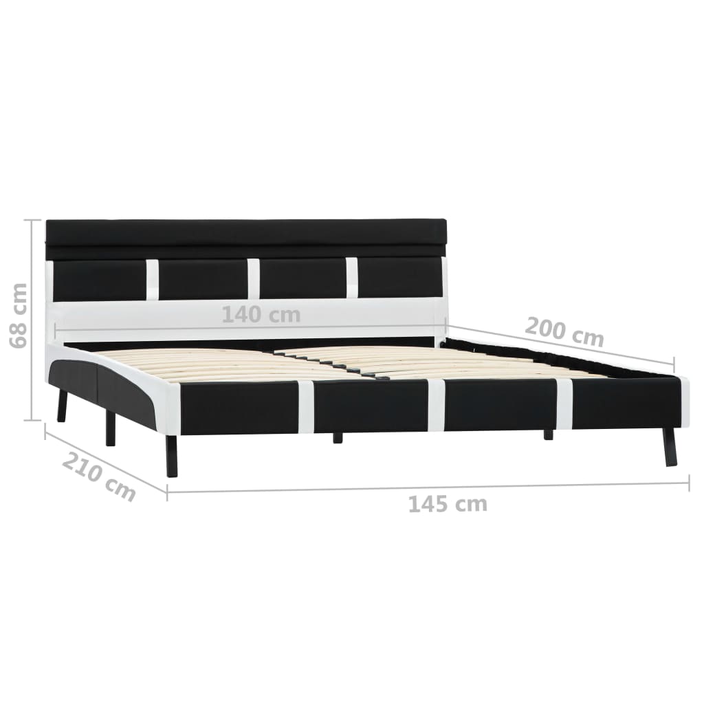 Maison Exclusive - Estrutura de cama com LED 140x200 cm couro artificial preto - 9