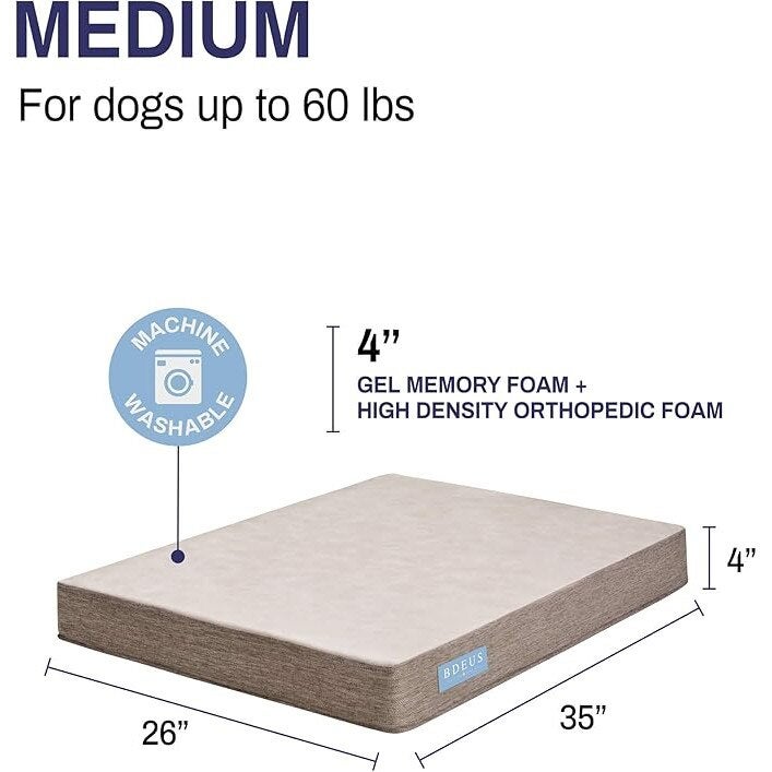 Colchão Ortopédico para Cães e Gatos - Espuma de Memória Lavável, 66x89x10 cm, Conforto Melhorado para Articulações - 2