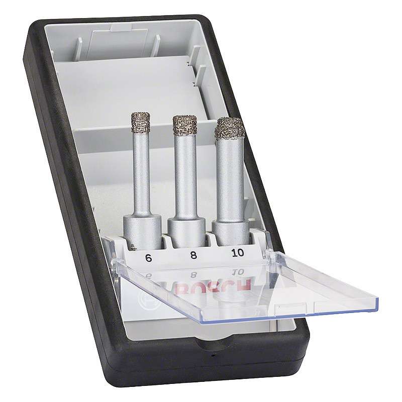 Zestaw wierteł diamentowych Bosch Easy Dry Robust Line 6, 8 i 10 mm precyzyjne wiercenie