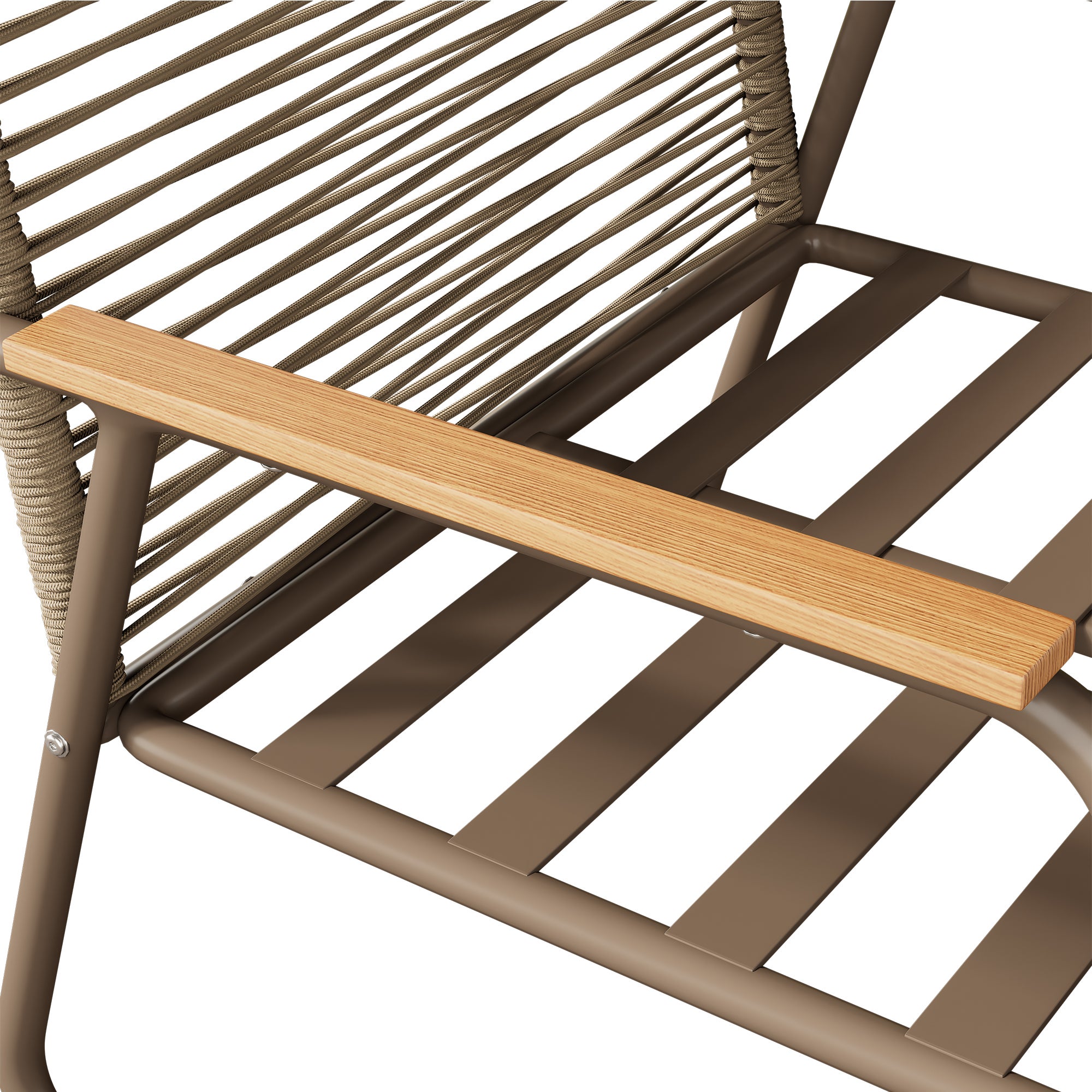 Salon bas de jardin en Métal Beige 4 personnes - 6