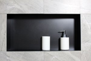 BERNSTEIN - Niche murale de douche, étagère encastrable douche acier inox, sans rebord - 60x30x10cm - BS603010 Noir