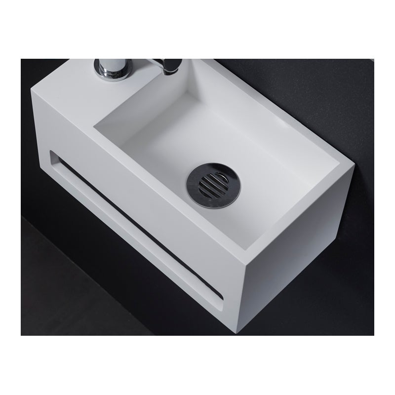 Bonde fixe de vidage pour lave-mains sans trop plein - écoulement libre - Grille laiton chromé - 5