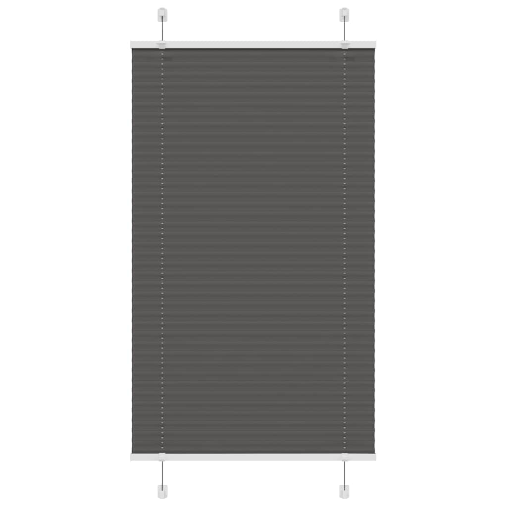 Store Plissé Gris Clair 70x150 Cm - Tissu Polyester, Montage Avec Vis Ou Serrage, Pour Fenêtre, Véranda, Bureau