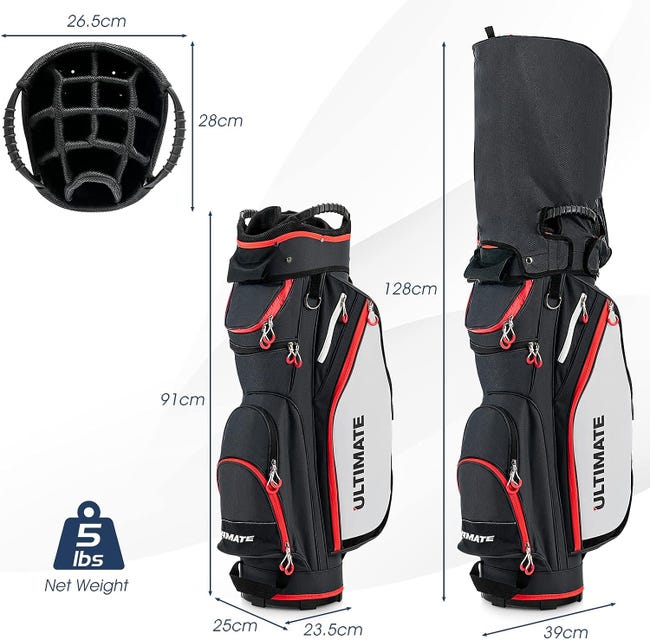 Bolsa de Golf para Carro, Ligera,14 Divisores, Bolsillos