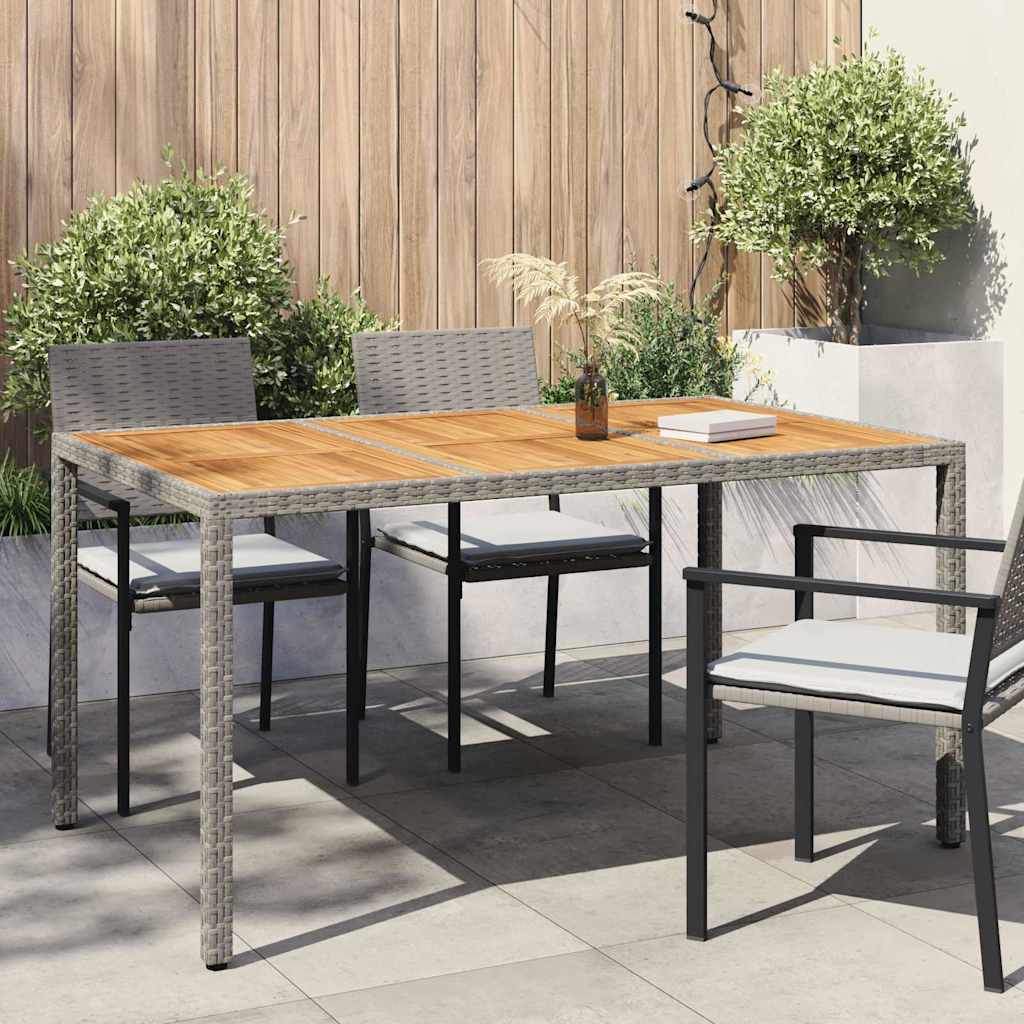 Vidaxl Mesa De Jardín 150 X 90 X 75 Cm Ratán Sintético Gris , Leroy Merlin