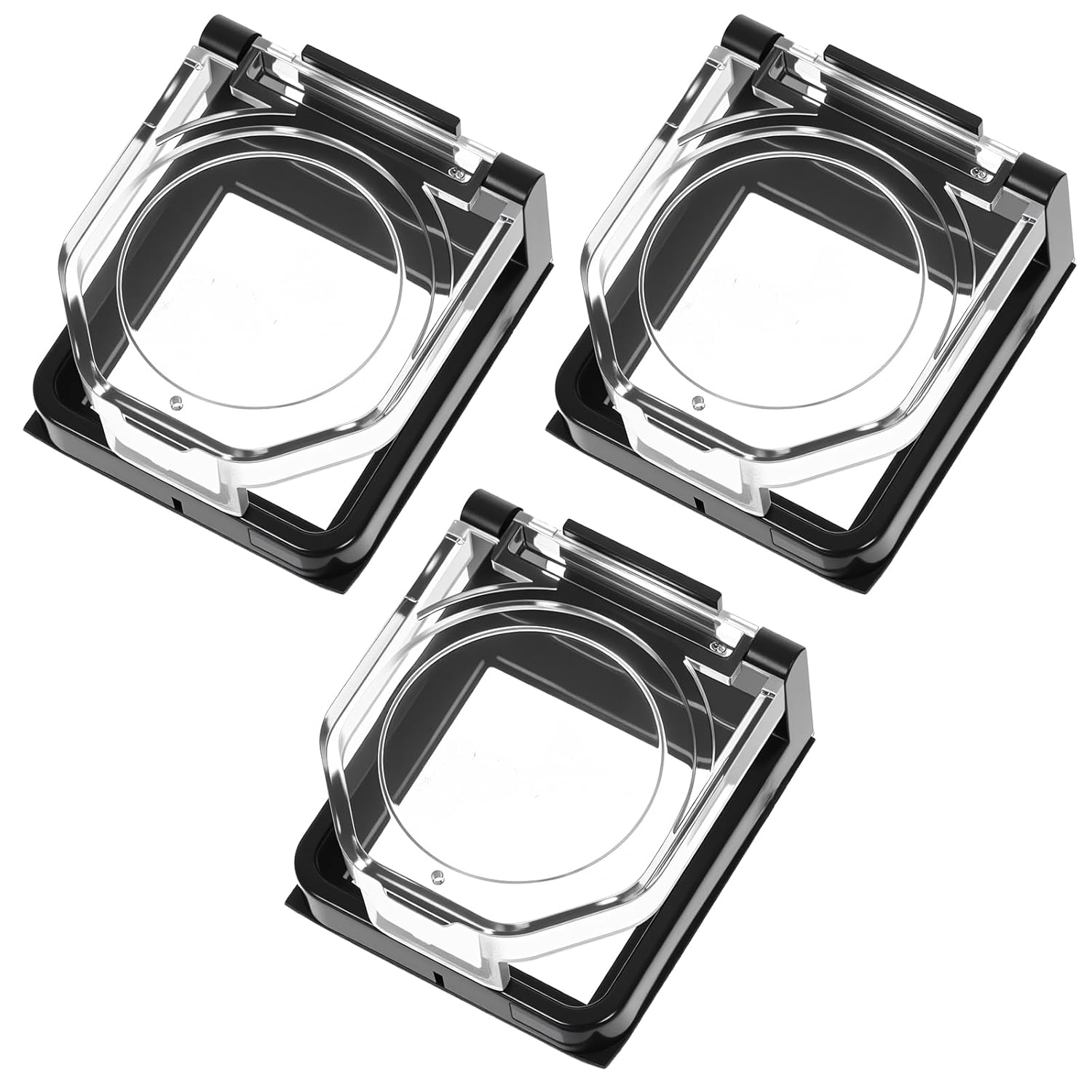 Zestaw 3 osłon ochronnych do przełączników przyciskowych, wodoodpornych i pyłoszczelnych, do przycisków zasilania 22 mm (przezroczyste, 3 sztuki)