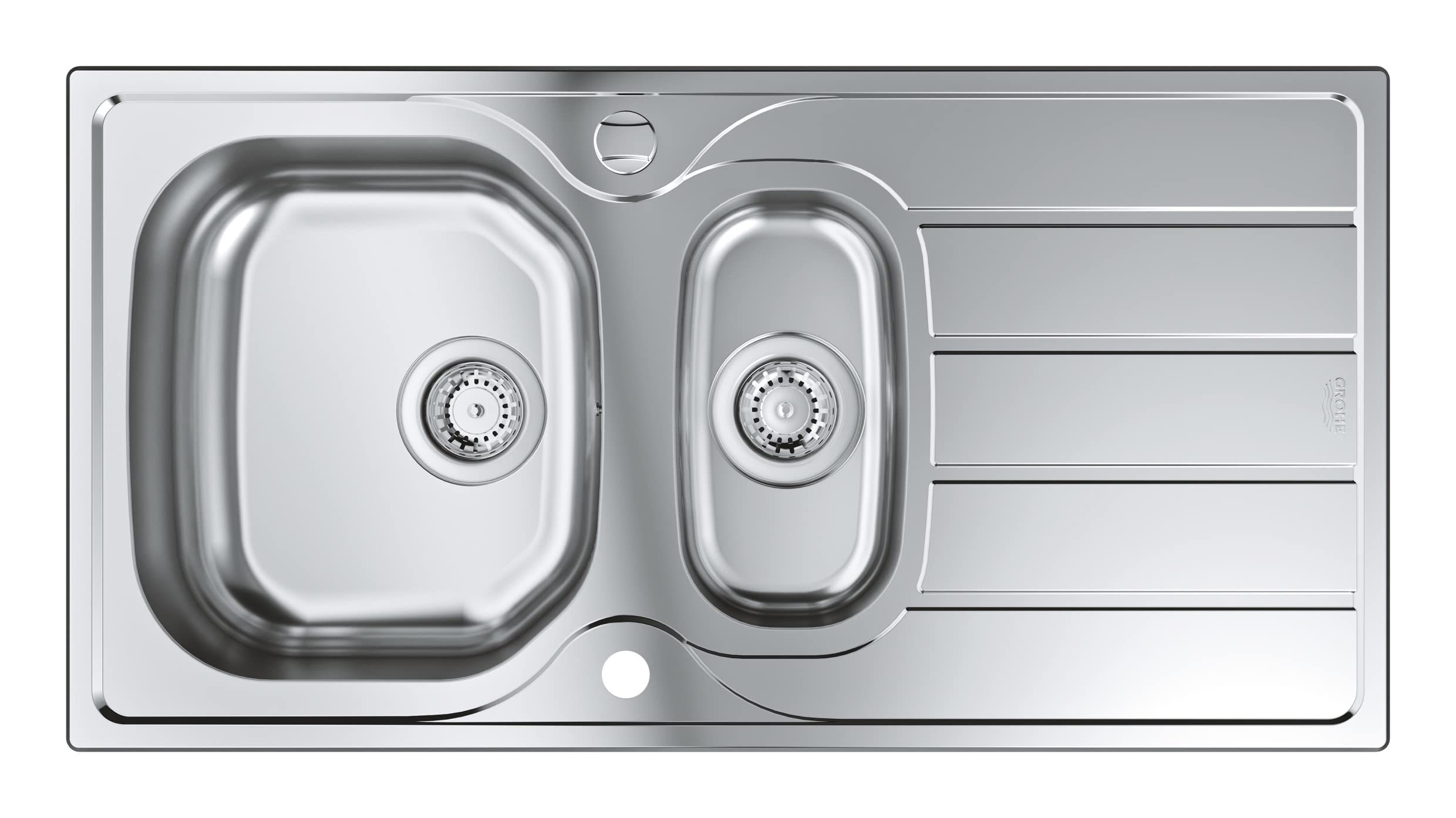 GROHE Evier 1 cuve et demie avec égouttoir réversible en acier inoxydable K200 - 6