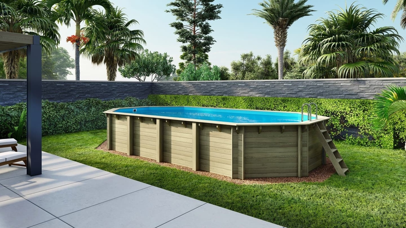 Piscine en bois 8,57x4,57 H.1,45 m avec filtration et coffre — free download