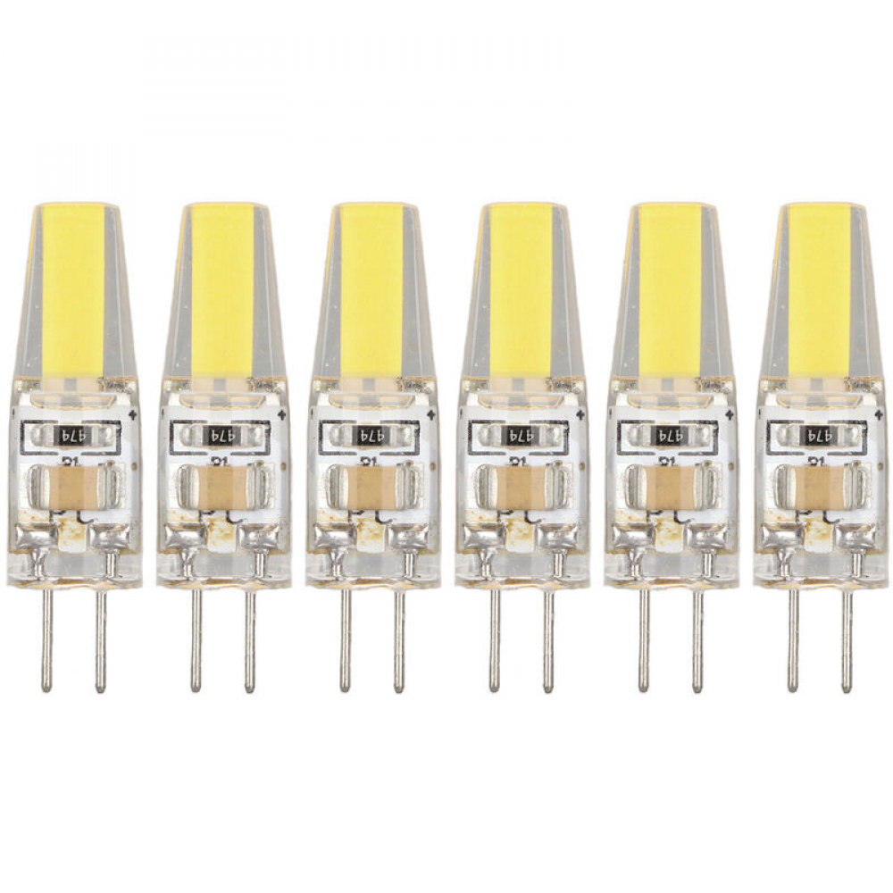 Zestaw 6 żarówek LED G4 220 V 3 W, oświetlenie 360 ​​stopni, antyodblaskowe, do sufitów, żyrandoli i oświetlania krajobrazów (białe światło)