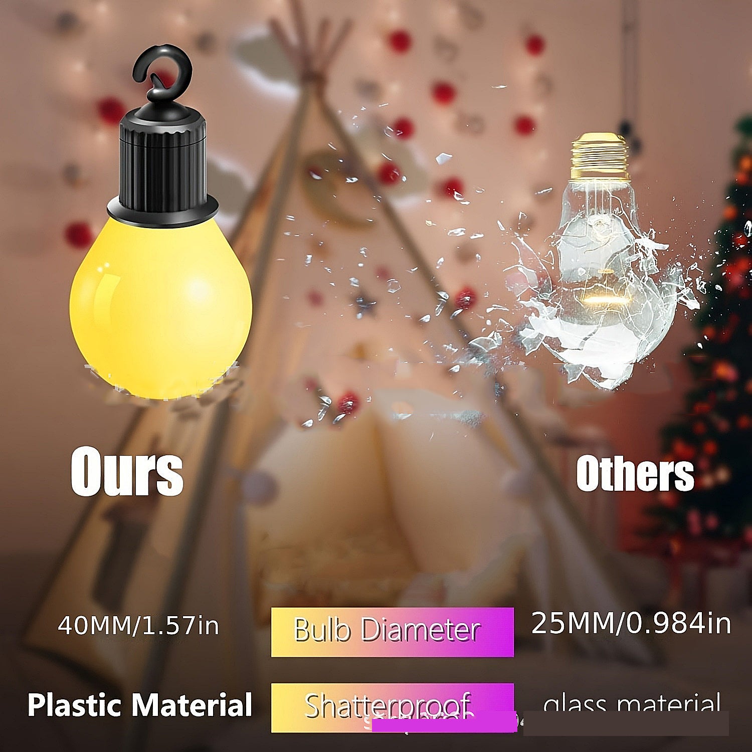 Guirlande lumineuse d'extérieur à intensité variable de 9 m avec 10 ampoules G40, APP et télécommande, étanche IP65, pour jardin,cour, Noël et fêtes - 2