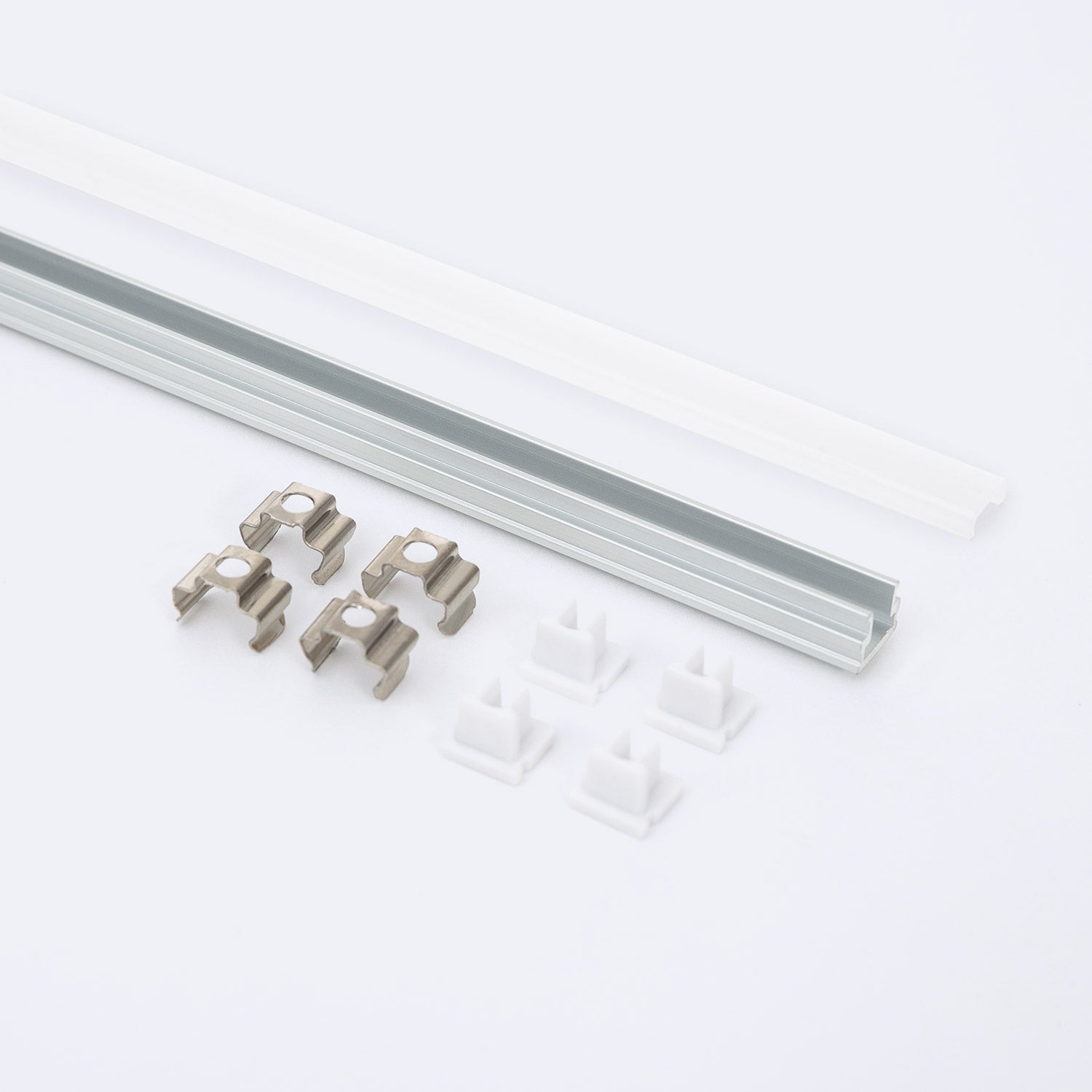 Profilé Aluminium En Saillie 8x8 pour Rubans LED jusqu'à 6 mm - Aluminium 2 m Semi-transparent - Aluminium - 3