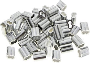 50pcs Serre-Câbles Double Trou M3 10x5mm Avec Vis - Clips Acier Argent Pour Câbles