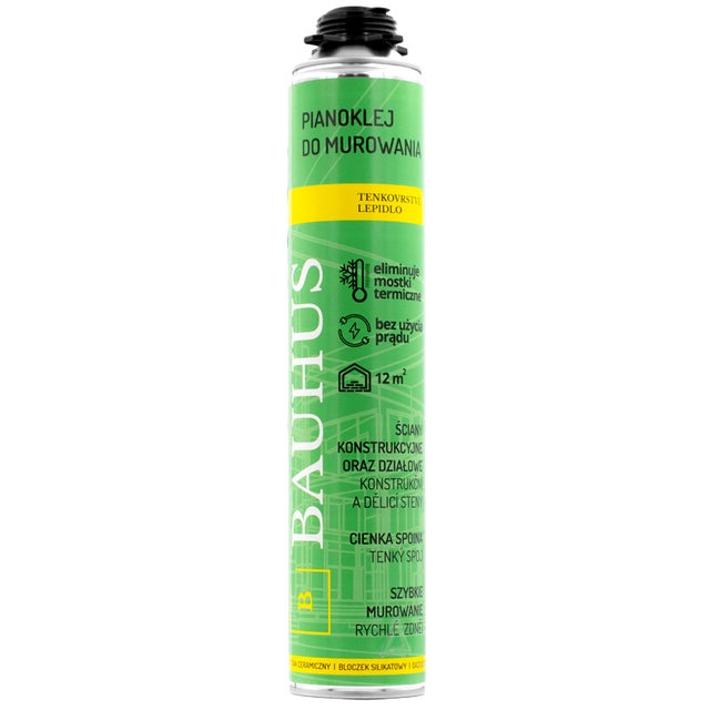 PIANOKLEJ do murowania ZAPRAWA murarska w pianie piana klej Bauhus 870ml