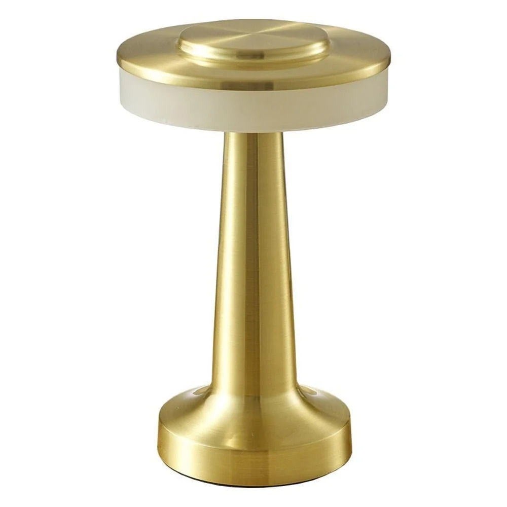 Bezprzewodowa lampka biurkowa LED, kolor szampańskiego złota, 12,5 x 12,5 x 20,5 cm, 1 sztuka, 2 W, światło 3-tonowe, przenośna bezprzewodowa lampka z