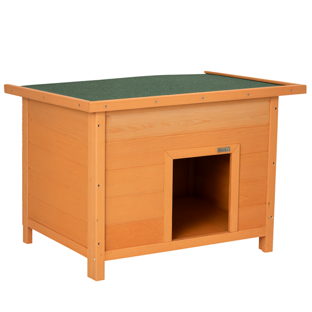 Casota para Cães de Madeira Elevada com Teto Impermeável 85x58x58cm