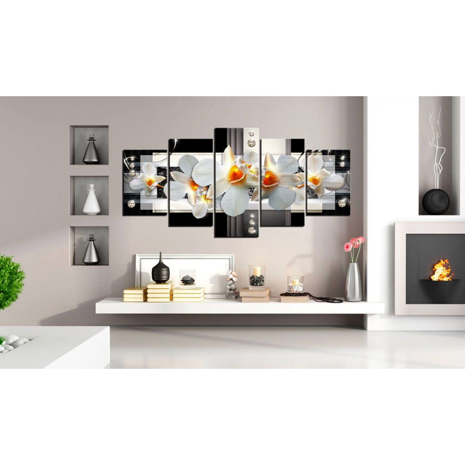 Tableau orchidées ensoleillées - 200 x 100 cm - 2