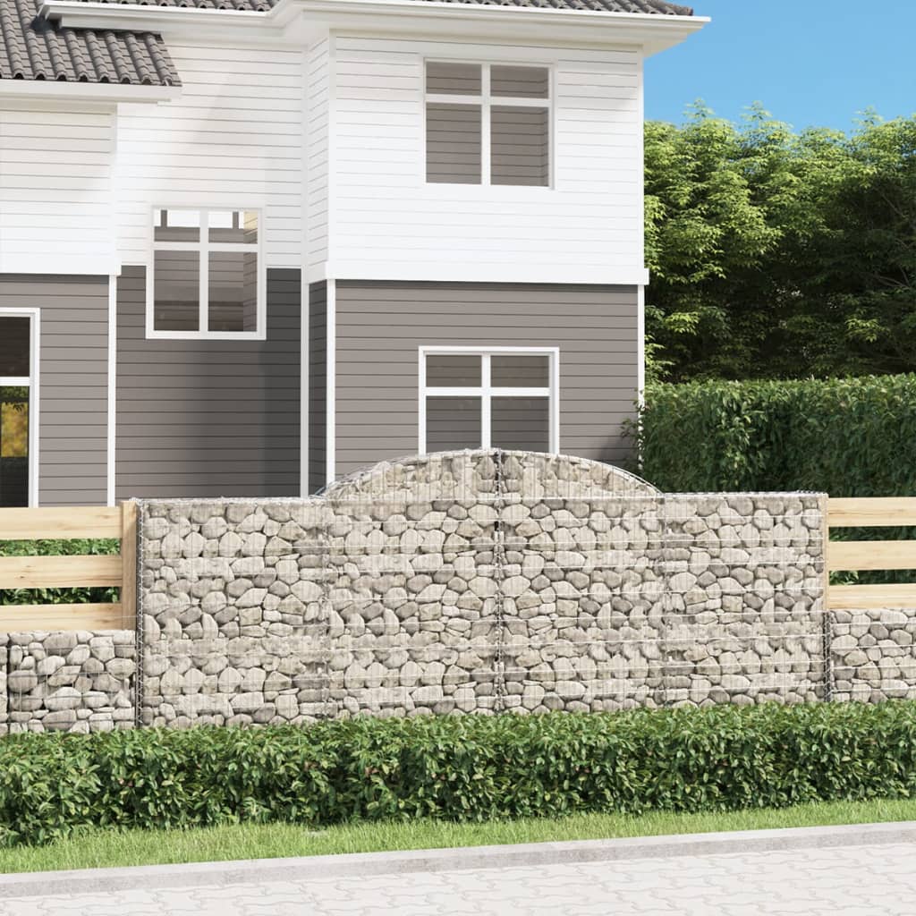 Kosze gabionowe, 11 szt, 300x50x120/140cm, galwanizowane żelazo vidaXL