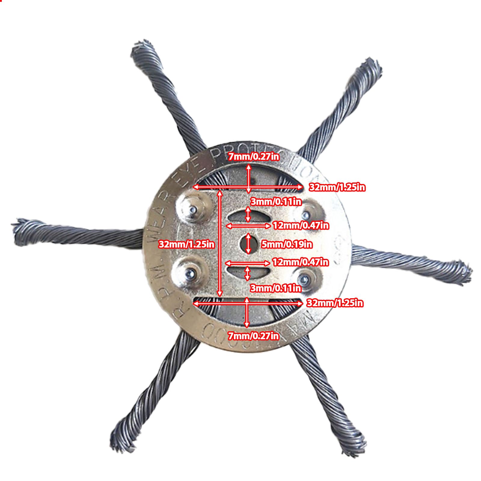 Tête de coupe en fil acier pour débroussailleuse,outil multifonction pour enlever mousse, mauvaises herbes, peinture,pour meuleuse angulaire (6 têtes) - 2