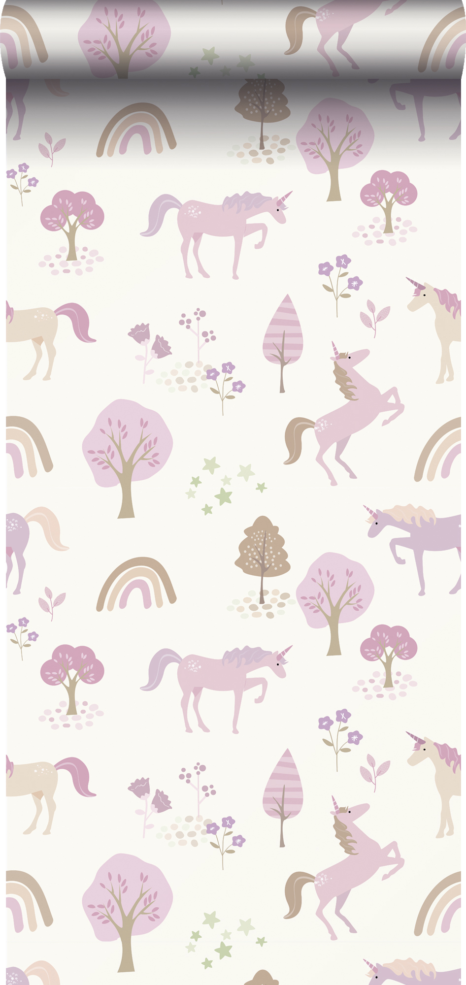 Papel pintado unicornios morado lila - 0.53 x 10.05 m - estahome