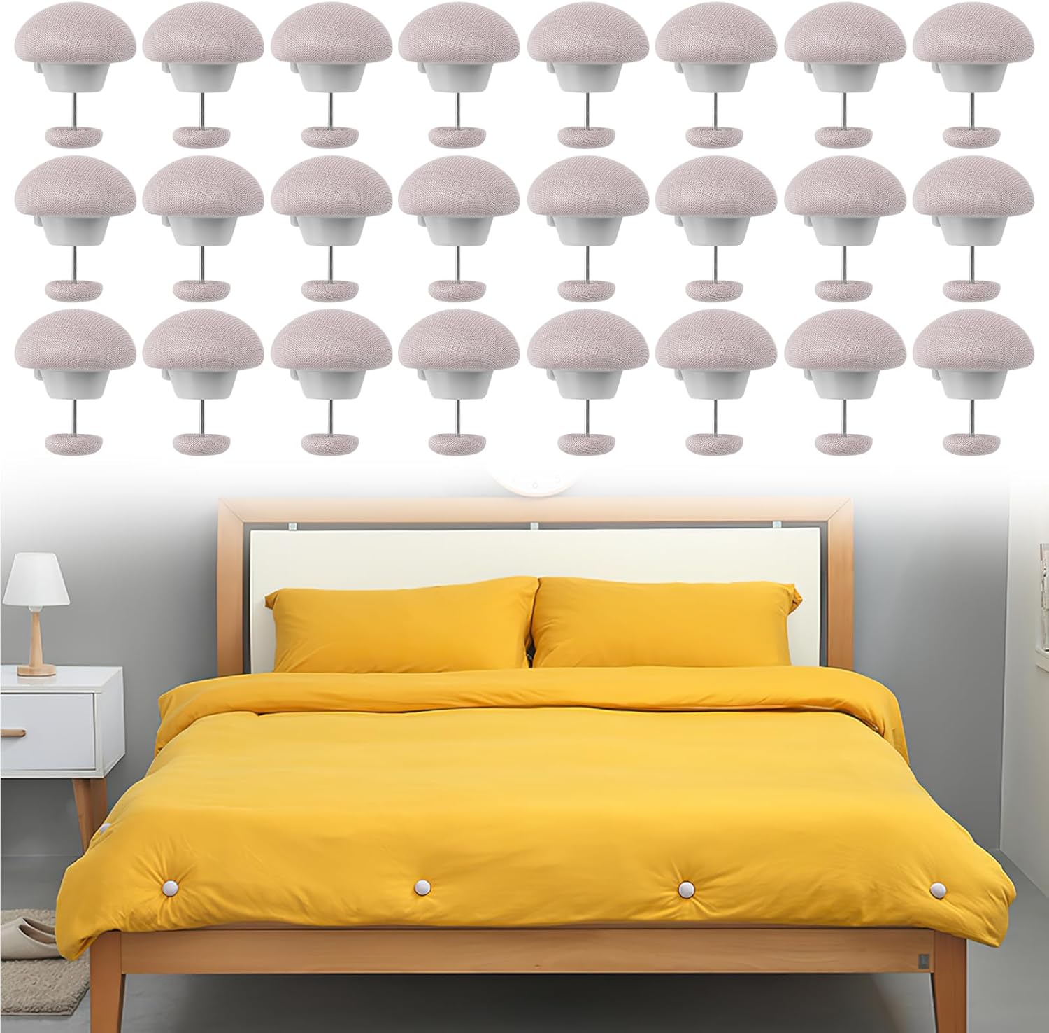 32 Clip A Forma Di Fungo Per Piumone – Antiscivolo Per Coperte, Lenzuola E Tende – Bianco, Rosa, Grigio, Blu - 2