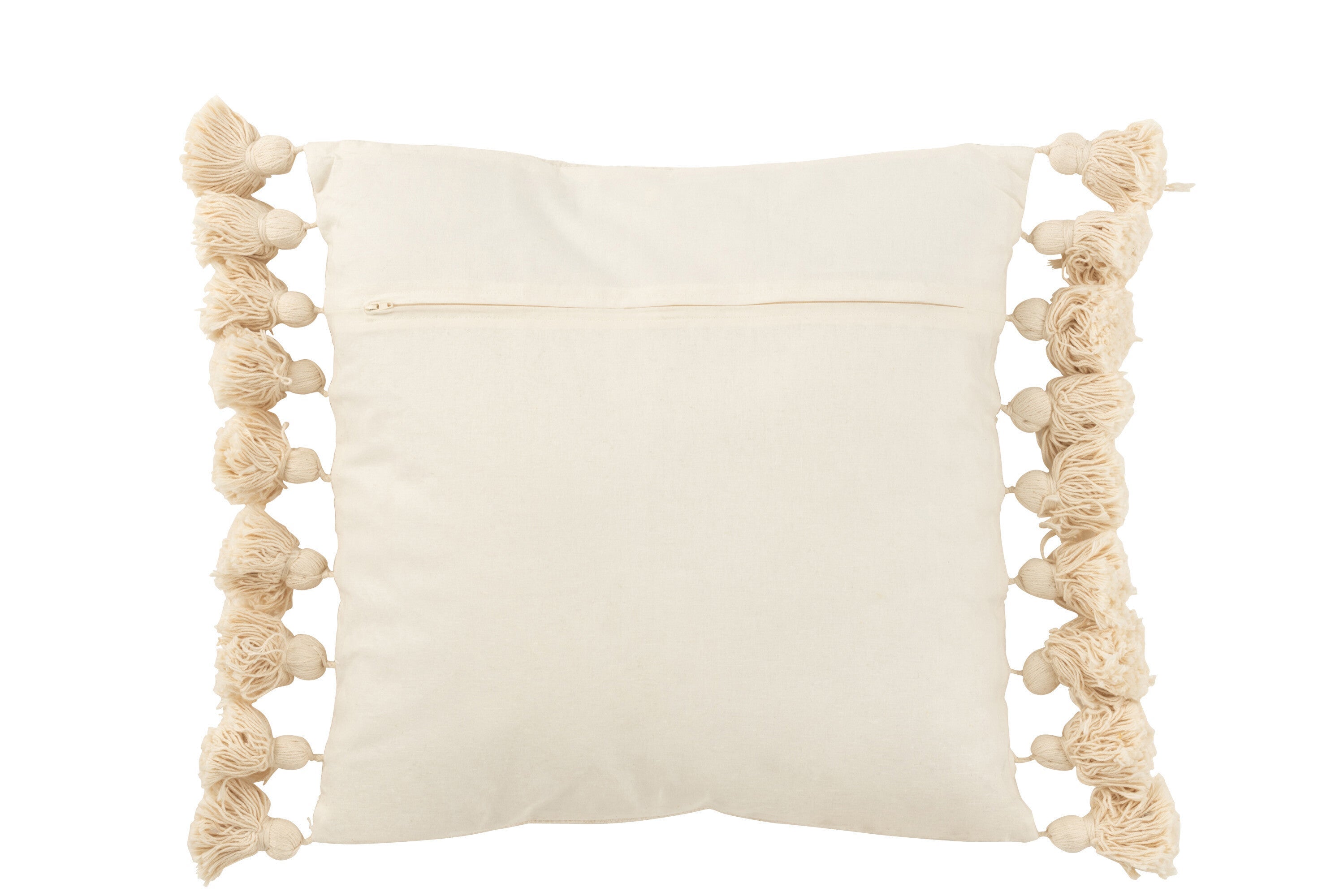Coussin floches coton beige carre 45x45x10cm - 3