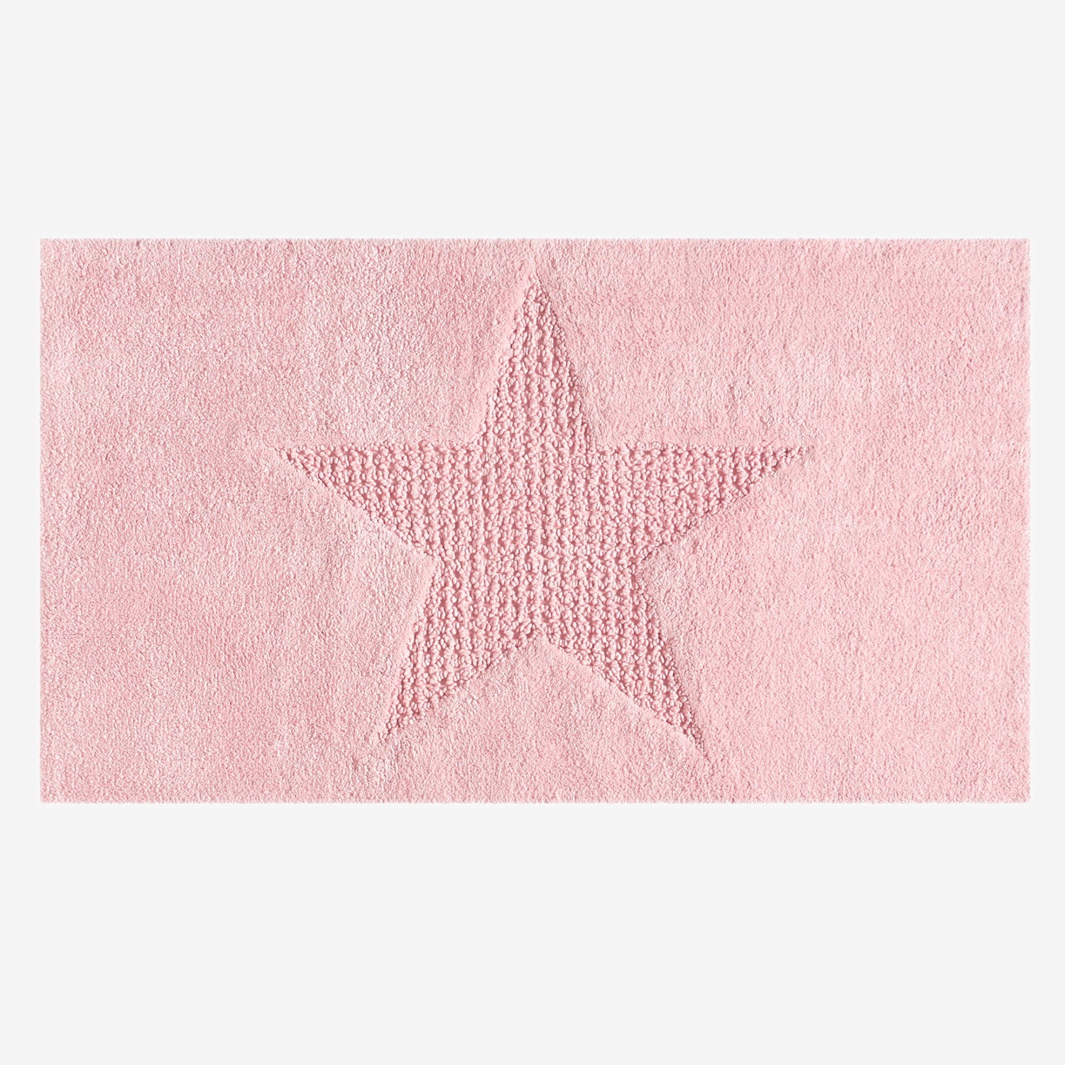 Dywanik dziecięcy z bawełny różowy Star 120x170 cm | Z gwiazdą w reliefie, łatwy w praniu i dekoracyjny